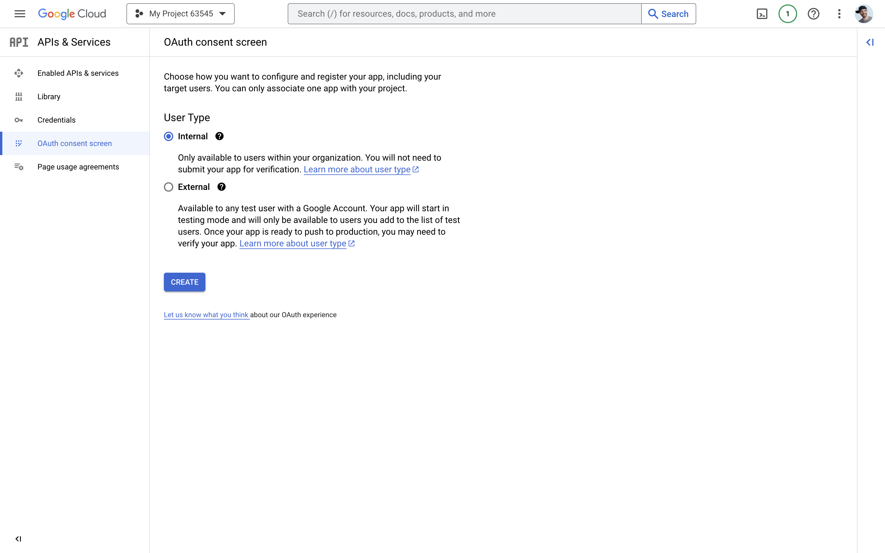 Configure OAuth Consent Screen