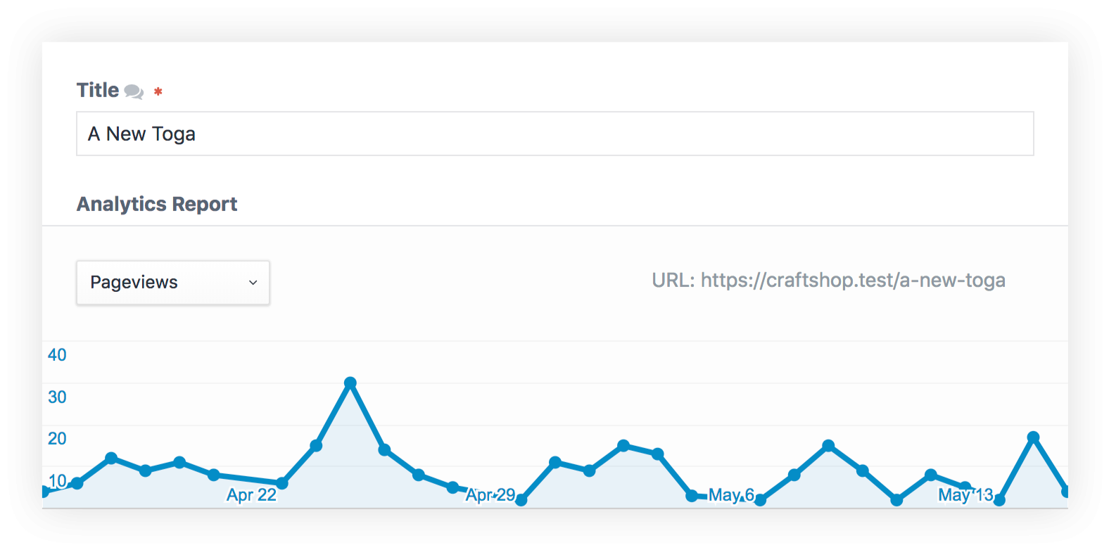 Analytics Screenshot: Report Field